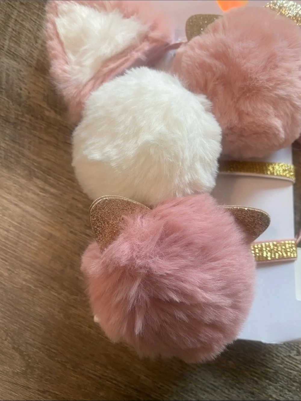 NWT Children’s Place furry 3 Pompoms pony’os  Cat Ear Headband Set